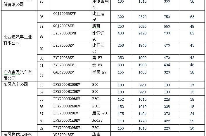 BYD, JAC, FAW, BMW, BYD E6