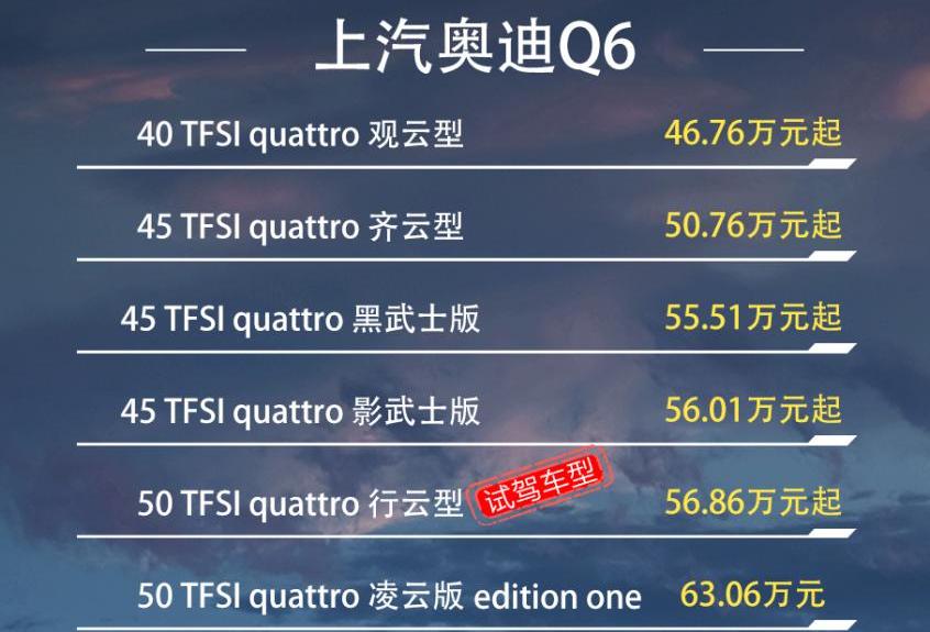 奥迪,奥迪Q6,奥迪Q7,奥迪Q5L,宝马